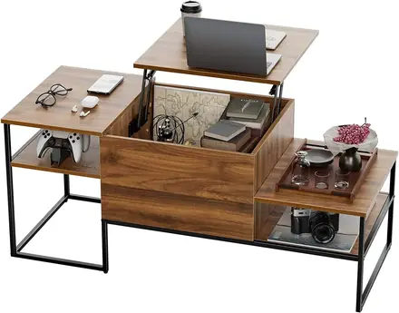 Wholesale Lift Top Coffee Table Modern Ethiopian Luxury Black Wood Living Room Furniture Tea Concrete Center Table Cus…