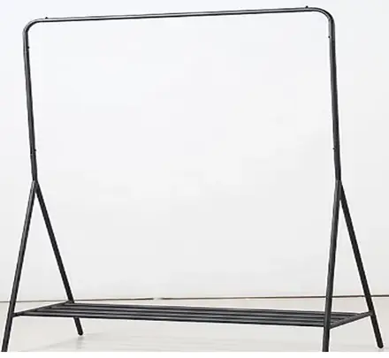Wholesale Light Black Metal Clothes Rack Floor Standing Garment Rack of Iron Coat Stand Rack