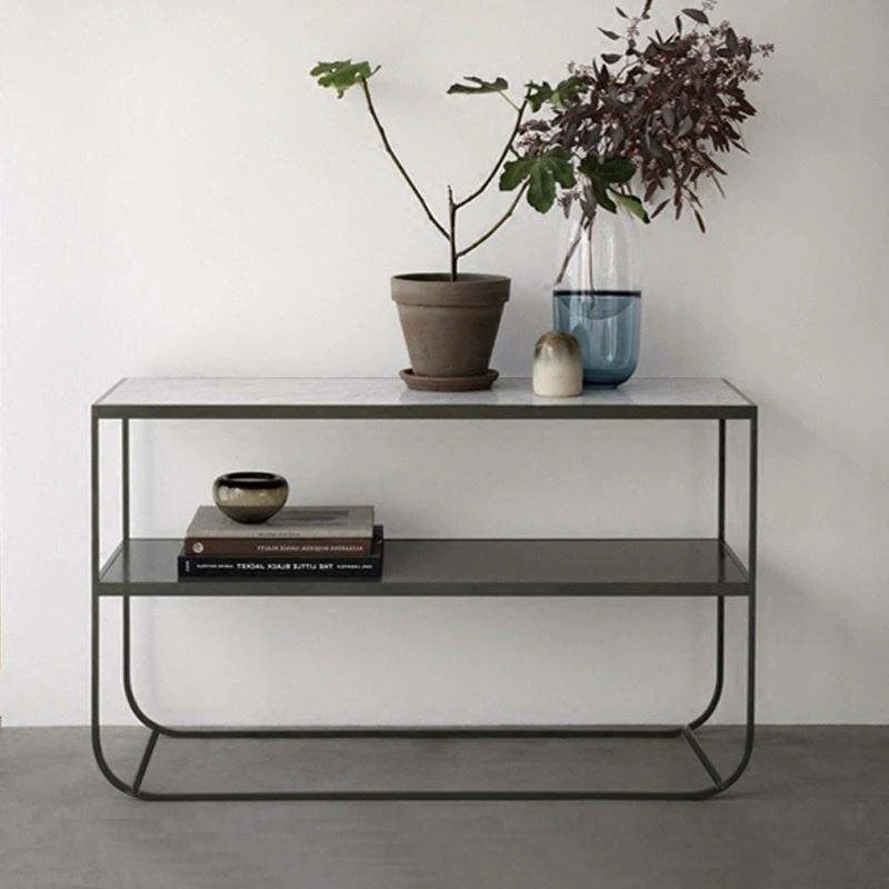 Wholesale Custom Hallway Console Table of Living Room 2 Layers Corner Marble Console Tables