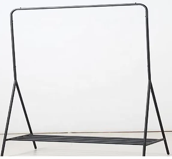 Wholesale Light Black Metal Clothes Rack Floor Standing Garment Rack of Iron Coat Stand Rack