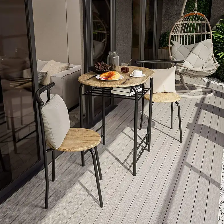 Wholesale OEM Dining Table Set with 1 Table and 2 Chairs Metal Dining Set Furniture for Dining Room