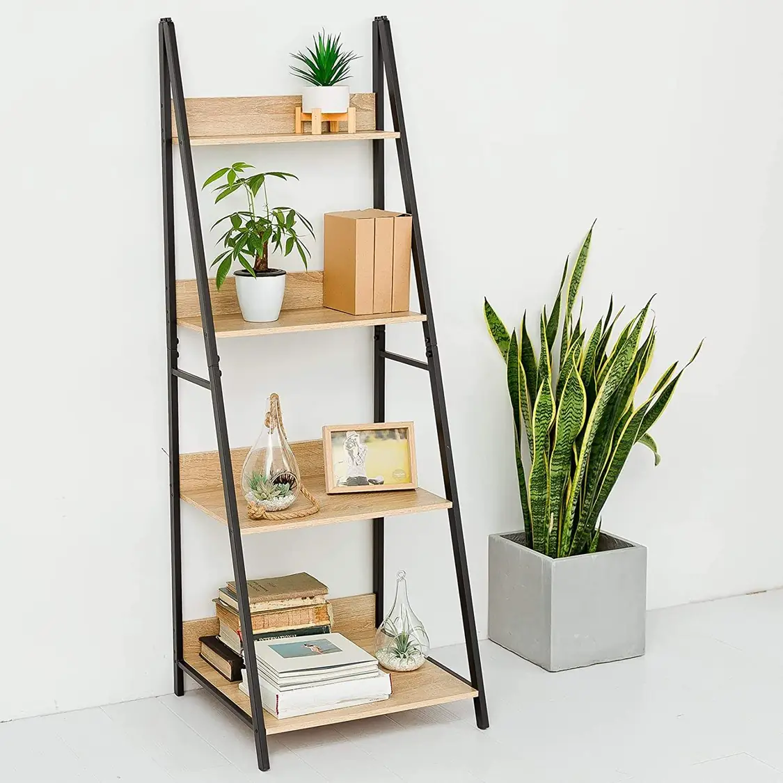 Wholesale Simple Design 4 Layers Wooden Bookcase for Sale Living Room Bookshelf