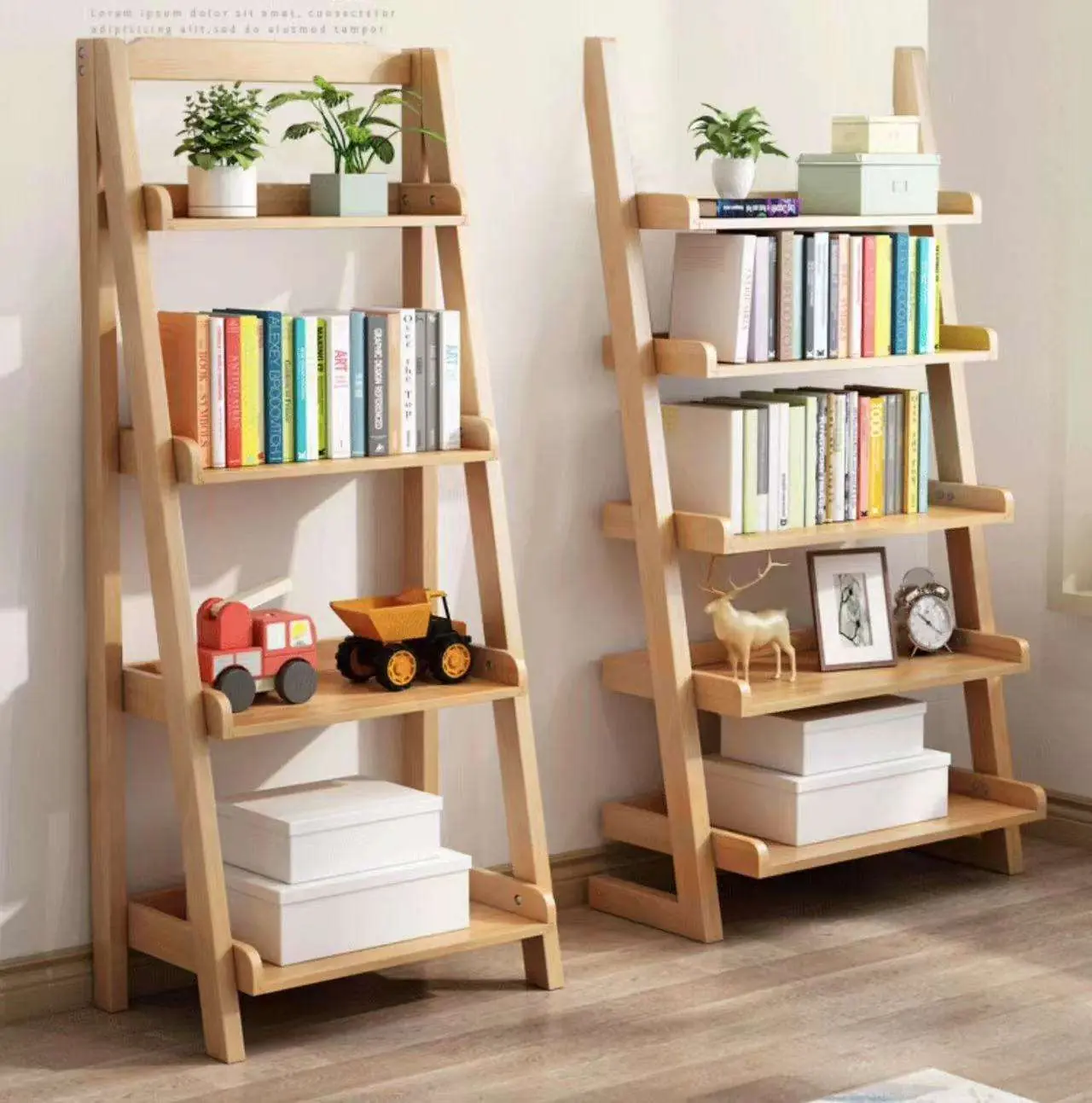 Wooden Open Bookshelf Bookshelf Ultra-thin Independent Display Storage Cabinet Organizer Modern High-rise Standing Boo…