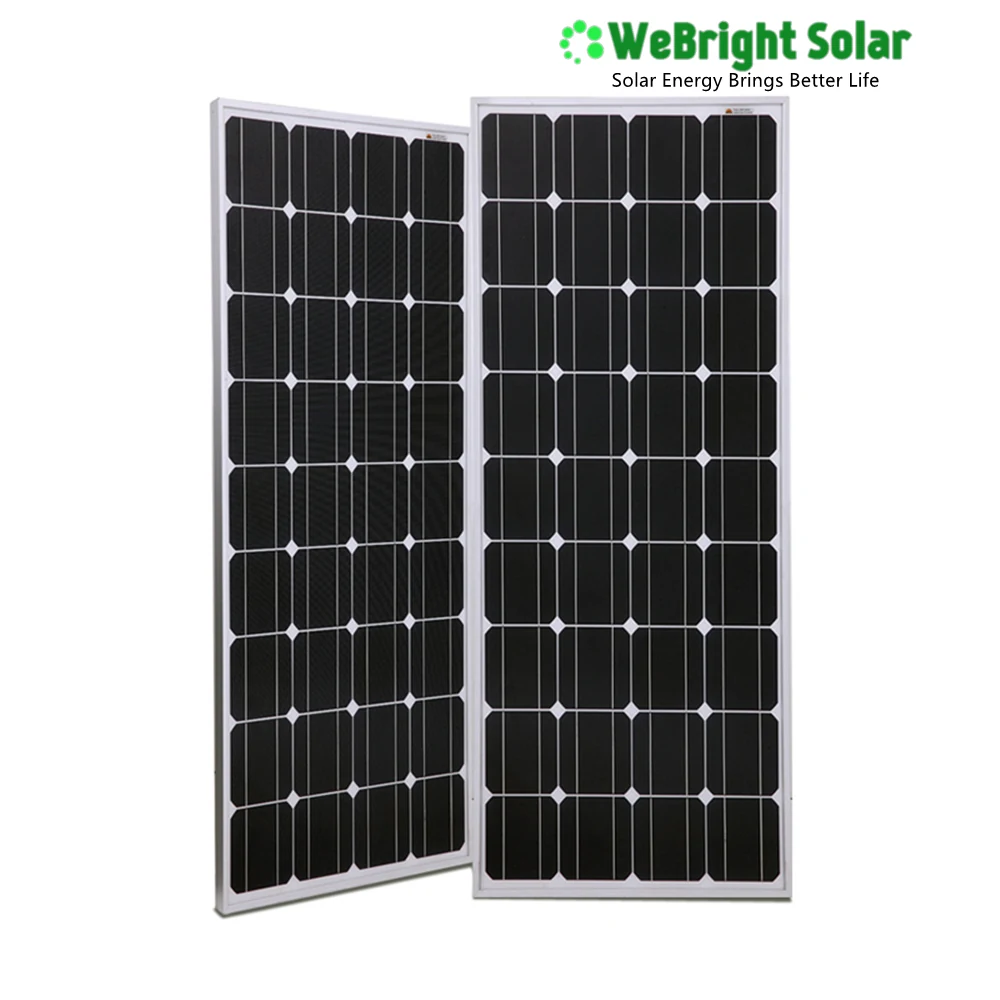 Two framed solar panels displayed against a white background with a company logo overlay