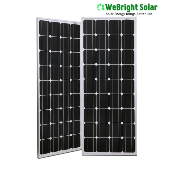 Two framed solar panels displayed against a white background with a company logo overlay