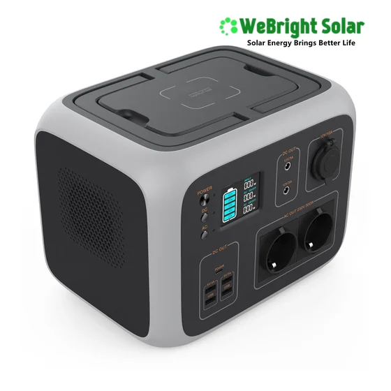 Portable power station with AC outlets, USB ports, and digital display.