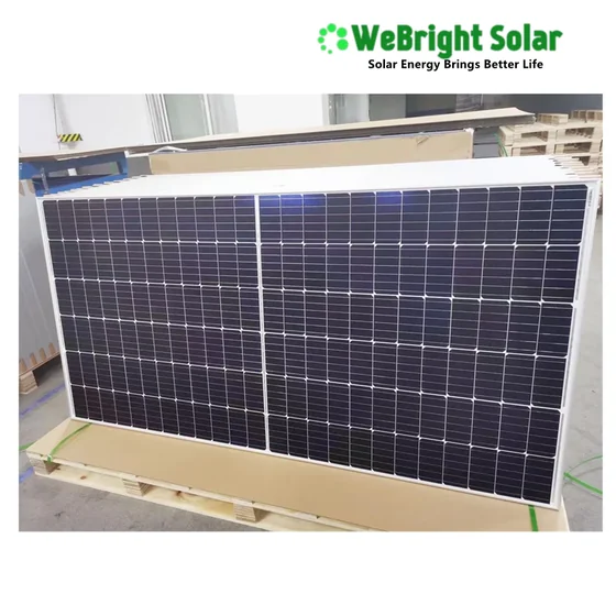 A large solar panel leaning against a wall on a wooden pallet.
