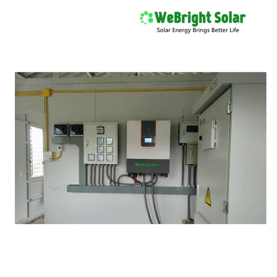 Wall-mounted solar inverter and electrical control panel system.