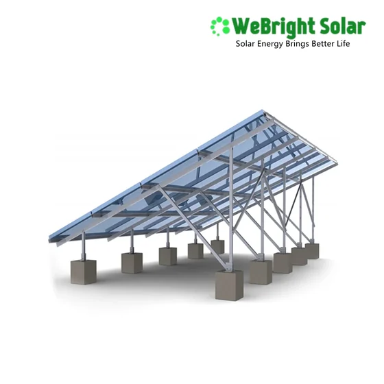3D render of a solar panel mounting structure on concrete blocks.