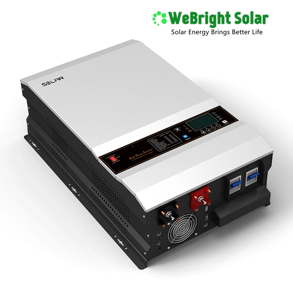 Solar power inverter unit with digital display and connection ports