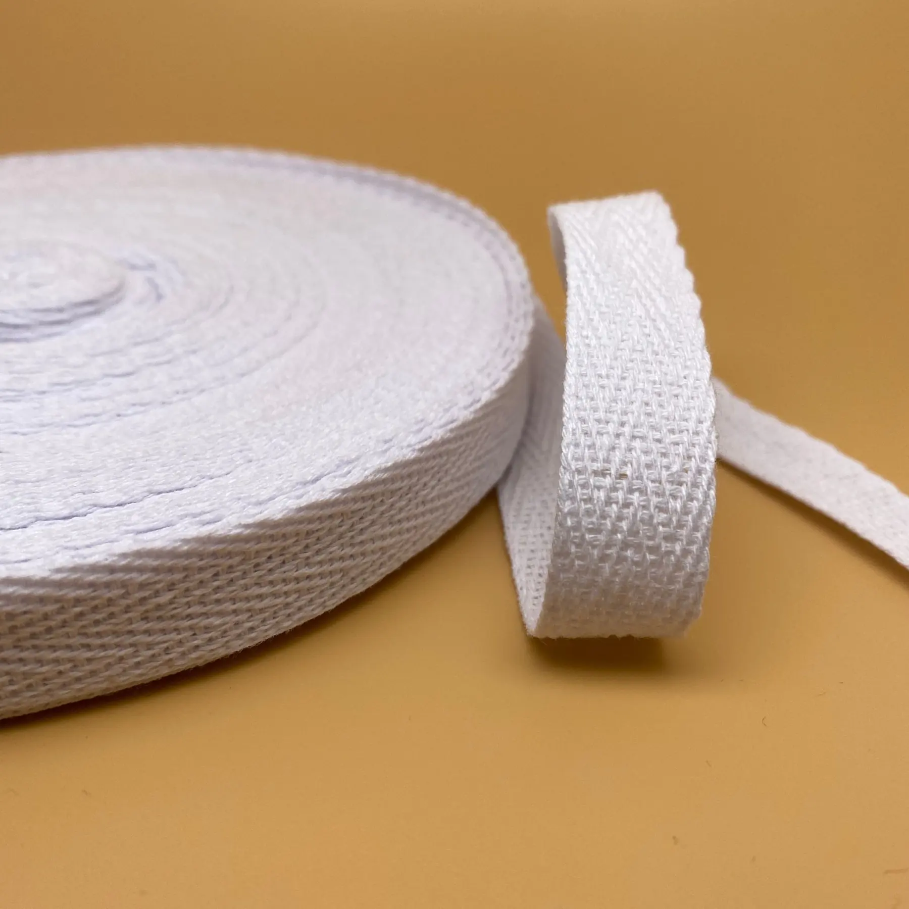 Cotton Webbing Tape No 5 photographed at the Weiye Webbing studio
