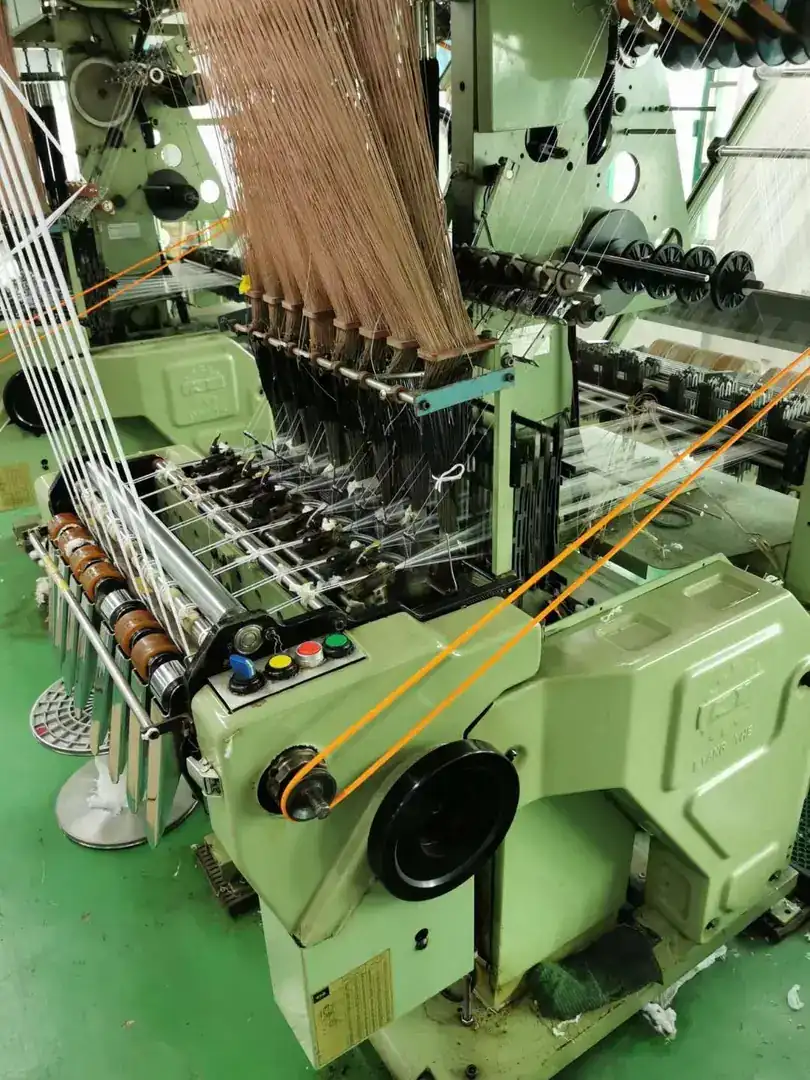 Webbing and yarn at the Weiye Webbing mill in Foshan