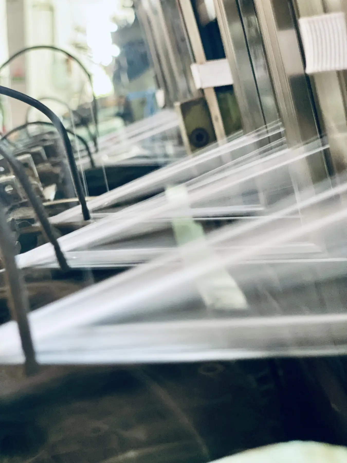 Webbing and yarn at the Weiye Webbing mill in Foshan