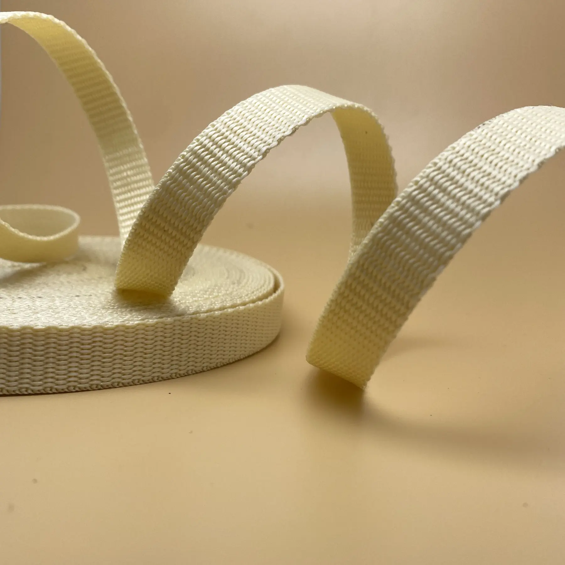 Polypropylene Webbing Tape No 18 photographed at the Weiye Webbing studio