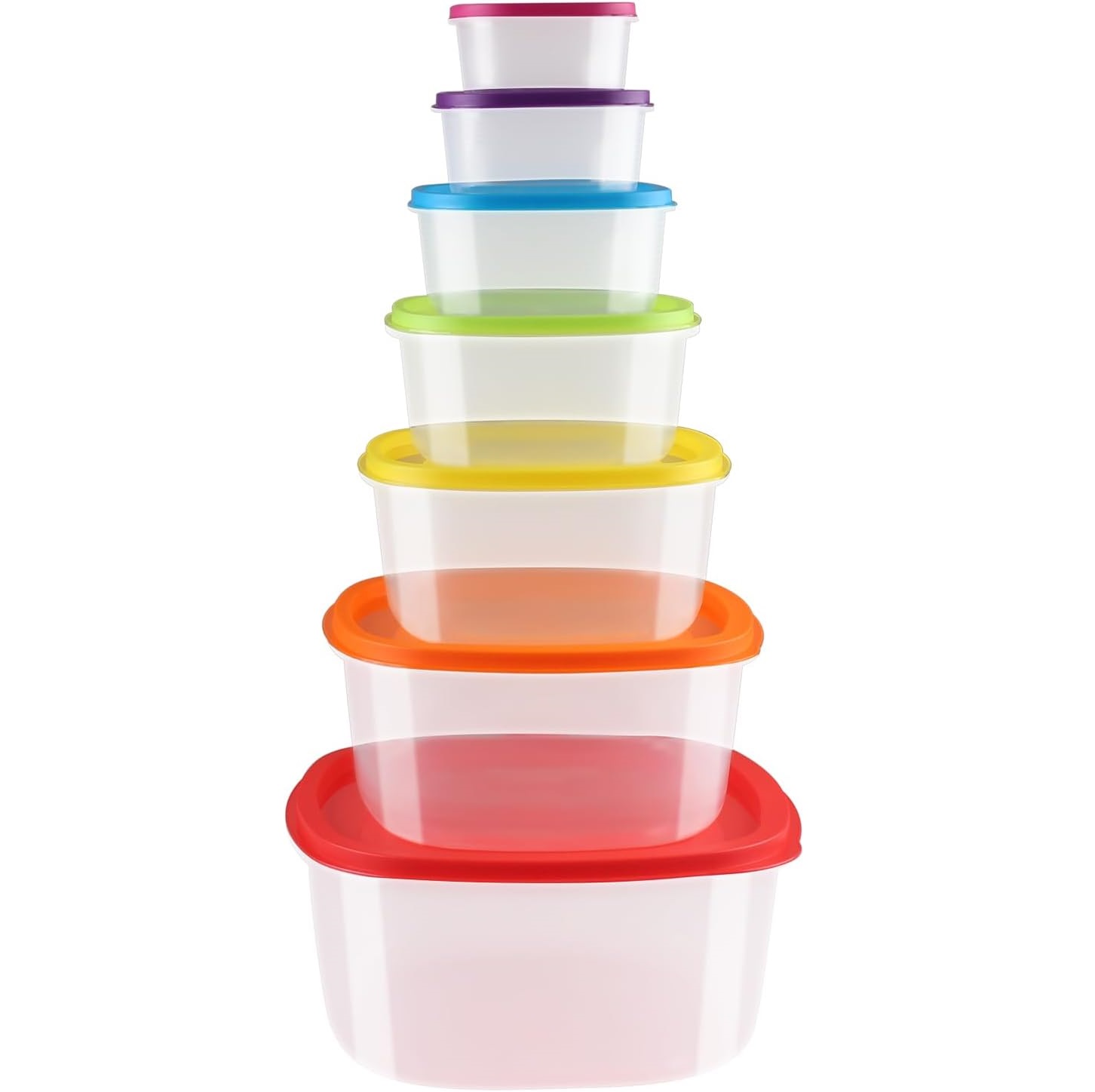 Rainbow Square Food container Set of 7 view 2