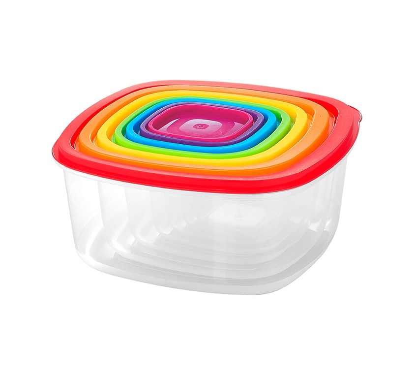 Rainbow Square Food container Set of 7 view 3