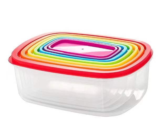 Rainbow Rect food container set of 7 view 3