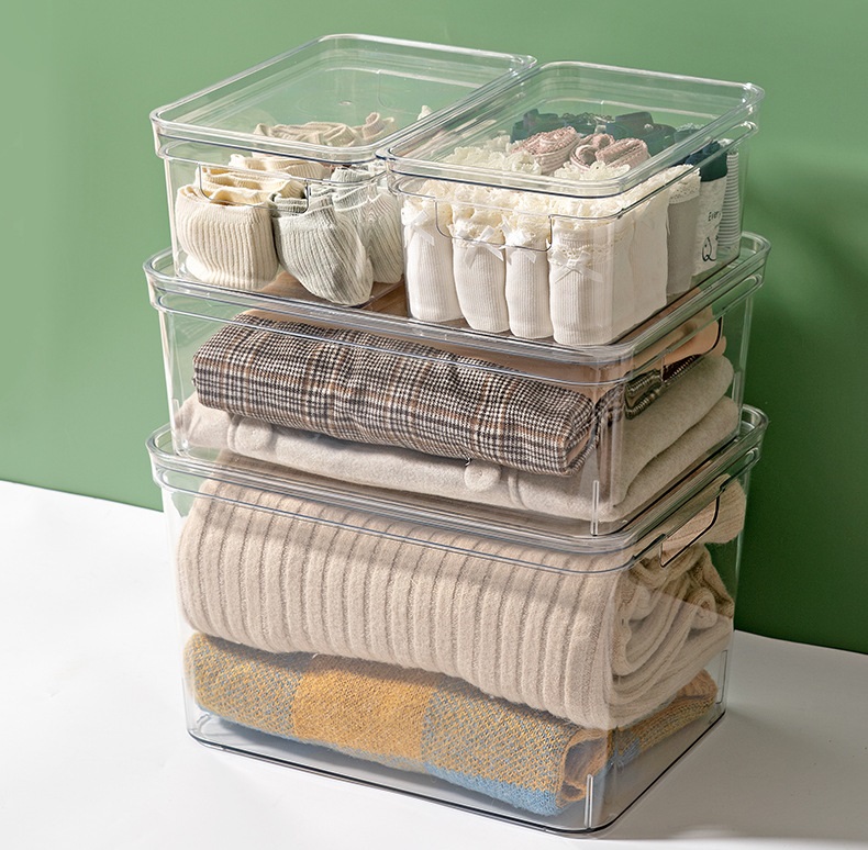 Transparent Storage box with lid, Large view 3