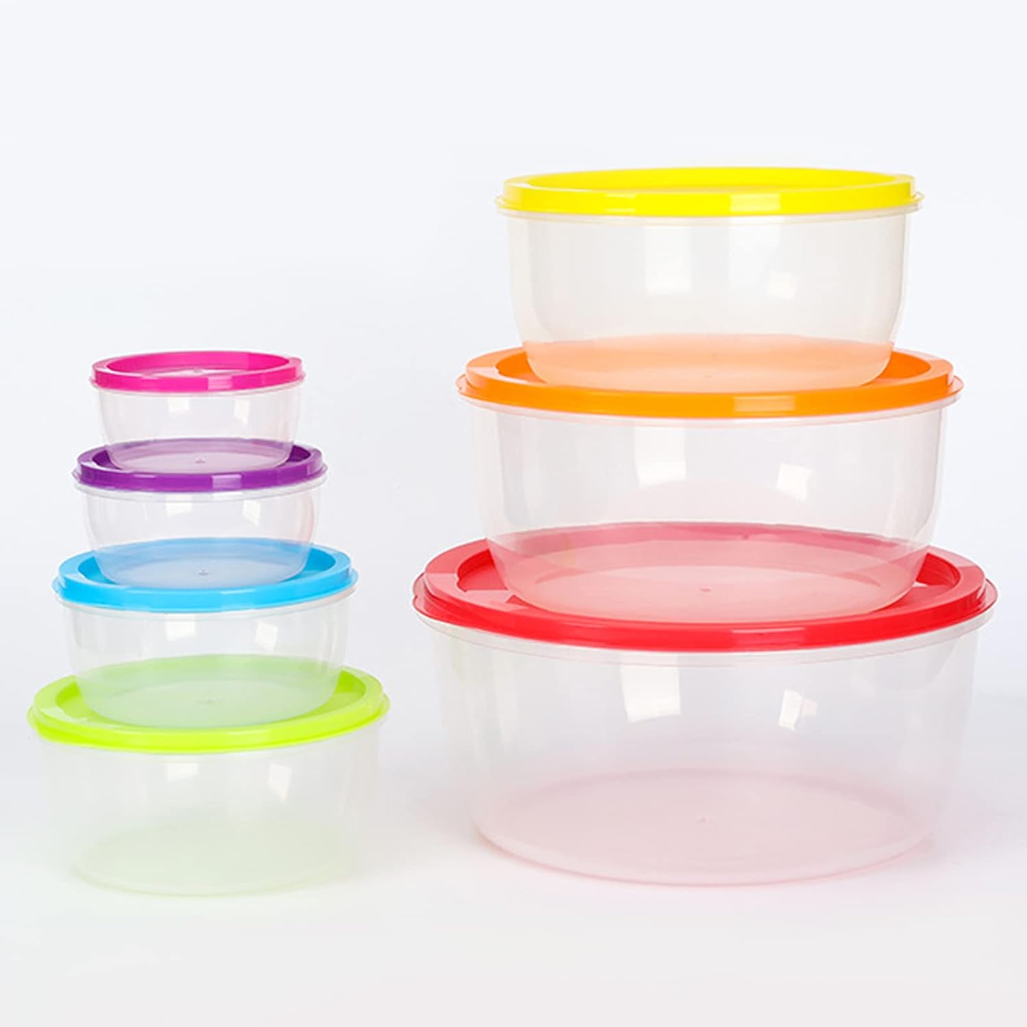 Round food container set of 7, Rainbow view 2
