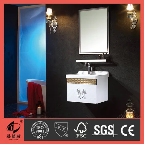 T-6647 - Golden color stainless steel bathroom cabinet T-6647