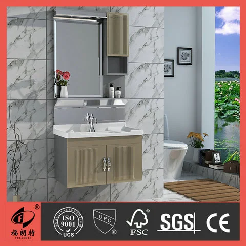 T-6652 - Modern Wall Mount Stainless Steel Bathroom Cabinet with mirror T-6652