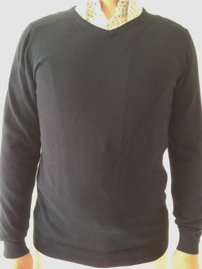 125SAC003 men's knitted sweater in 100% cotton