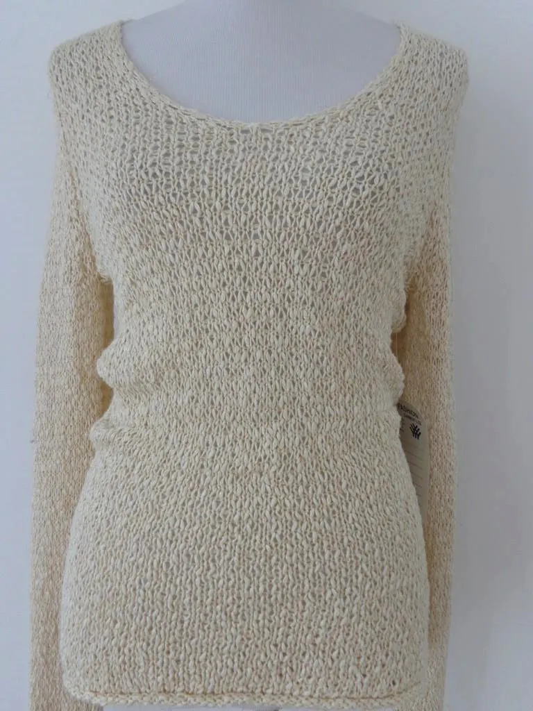 WT3246 women's knitted sweater in 90% cotton, 10% lurex