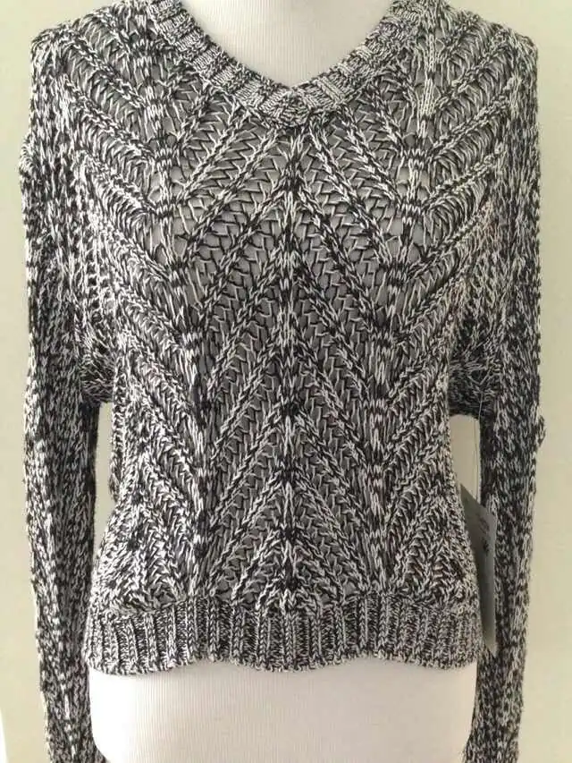 WT3323 women's knitted sweater in 65% cotton, 20% polyester, 15% wool