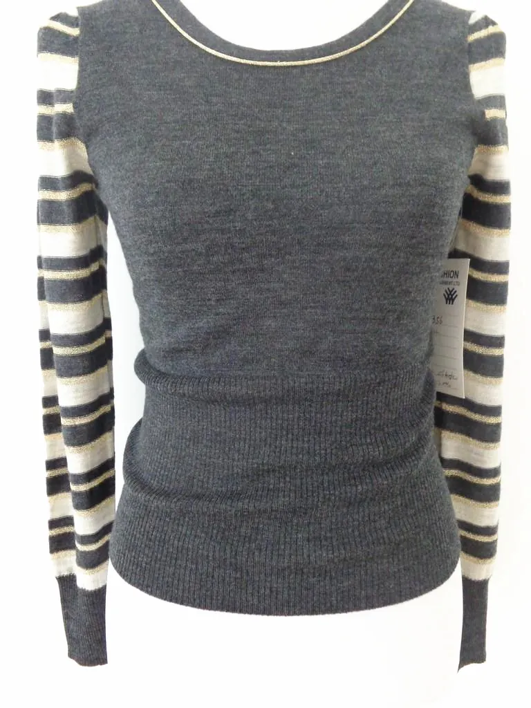WT3356 women's knitted sweater in 55% viscose, 25% acrylic, 15% nylon, 5% wool