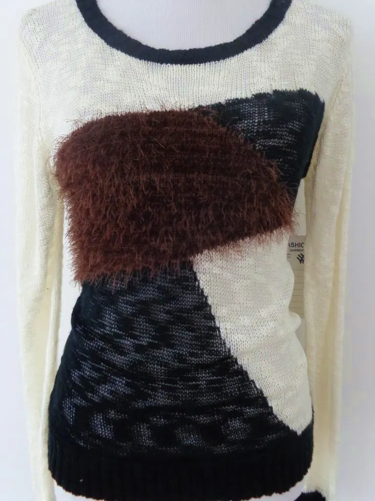 ZD0062 women's knitted sweater in 85% cotton, 15% acrylic