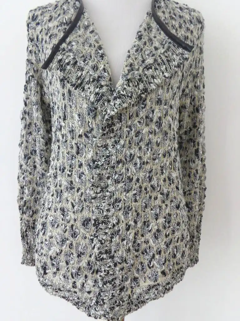 ZD0684 women's knitted sweater in 60% acrylic, 20% cotton, 10% lurex