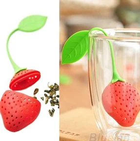Silicone Strawberry Design Loose Tea Leaf Strainer Herbal Spice Infuser Filter Tools — Kitchen Helper item WK0054 from Winifer