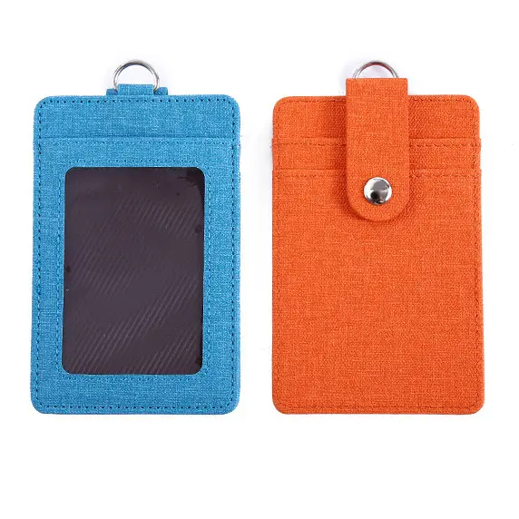 PU ID badge holder with button clousre KT103