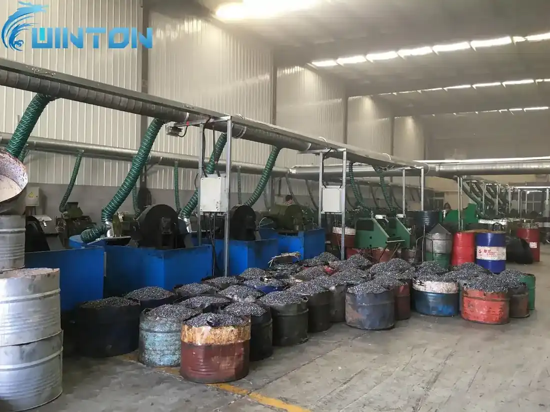 Screw production line with tumbling drums at the Winton factory