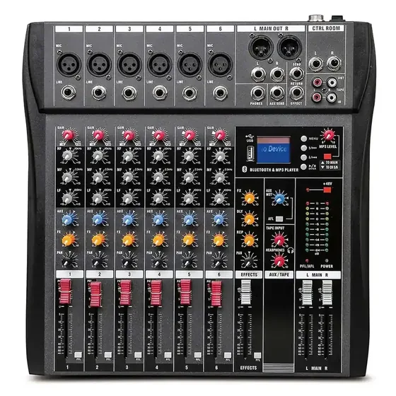 Weymic CT-60S six-channel audio mixer with MP3 player Bluetooth and USB recording