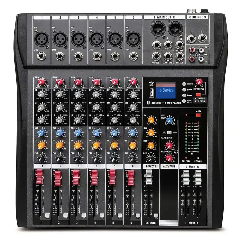 Weymic CT-60S six-channel audio mixer with MP3 player Bluetooth and USB recording