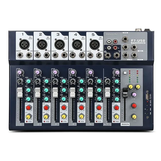 Weymic F7-USB seven-input compact stereo mixer with effects