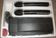 Weymic VHF wireless microphone system with two handheld transmitters and receiver