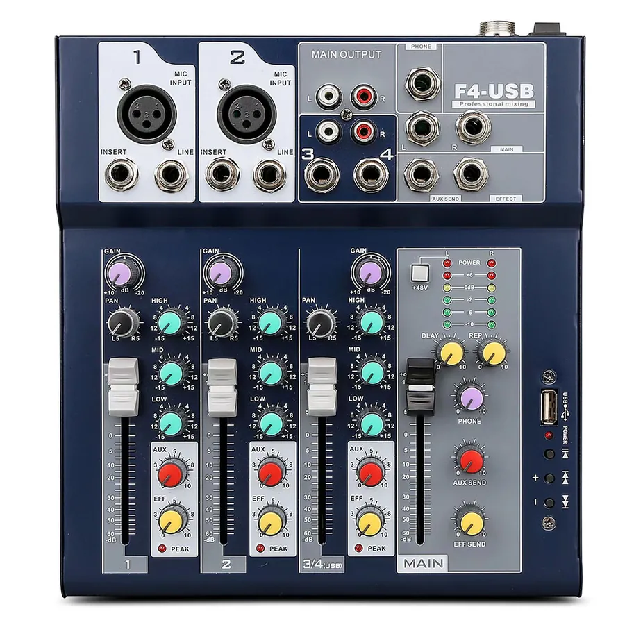 F4-USB 4-Channel Ultra Compact Mixer