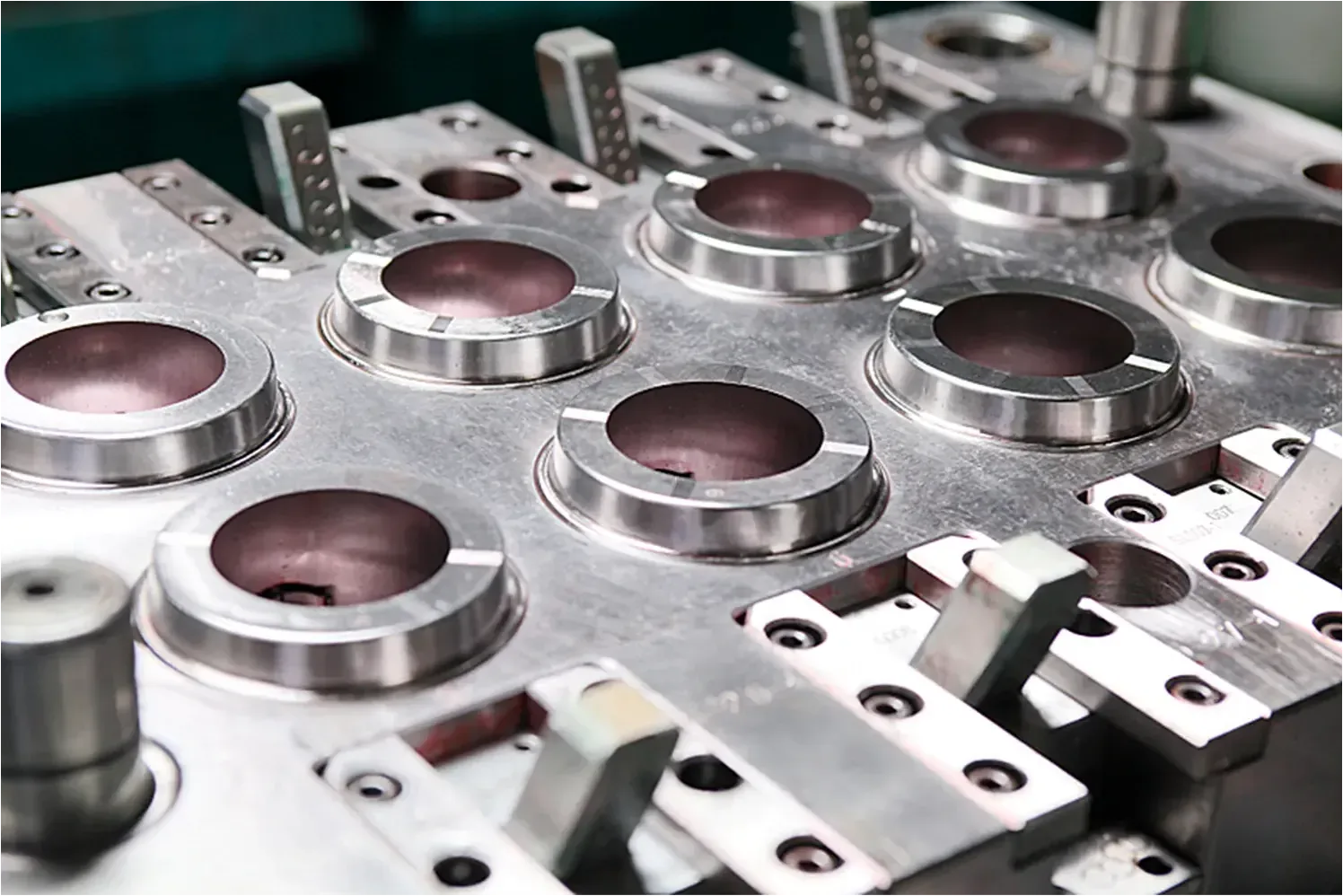 Machined and polished mould base with finished cavities ready for fitting