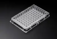 Moulded transparent 96-well microplate produced for laboratory use