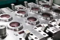 Machined and polished mould base with finished cavities ready for fitting