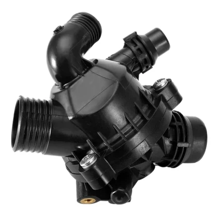 Coolant Thermostat Housing Assembly for BMW 11537550172 for BMW, thermostat housing assembly shown on a white background