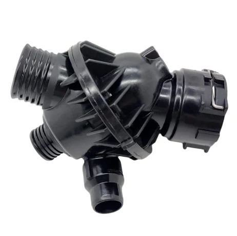 Coolant Thermostat Housing Assembly for BMW 11537598865 for BMW, thermostat housing assembly shown on a white background