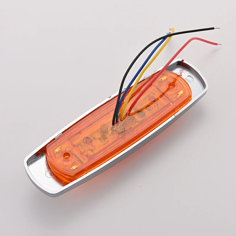 12 LED chromed bezel side marker light for truck - lens detail