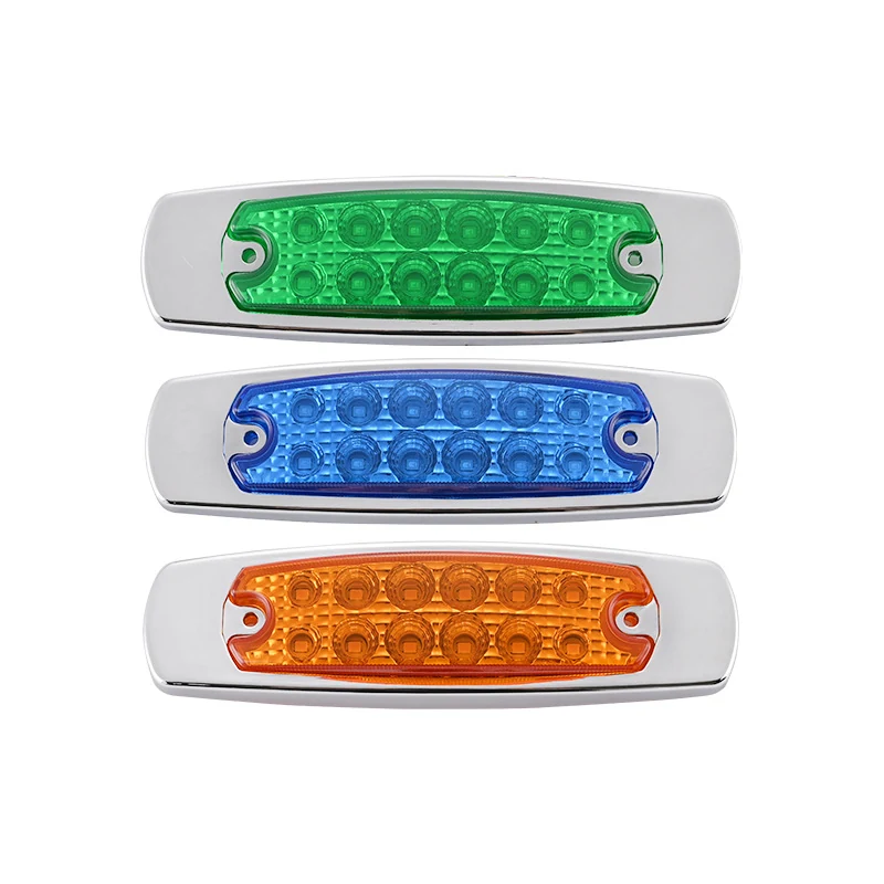 12 LED chromed bezel side marker light for truck - product photo