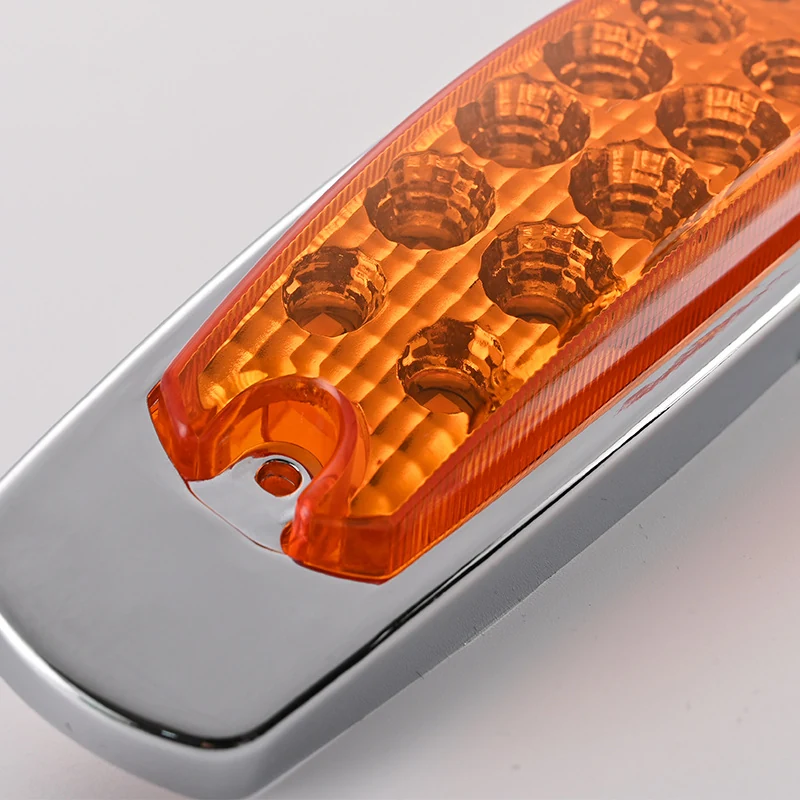 12 LED chromed bezel side marker light for truck - angled view