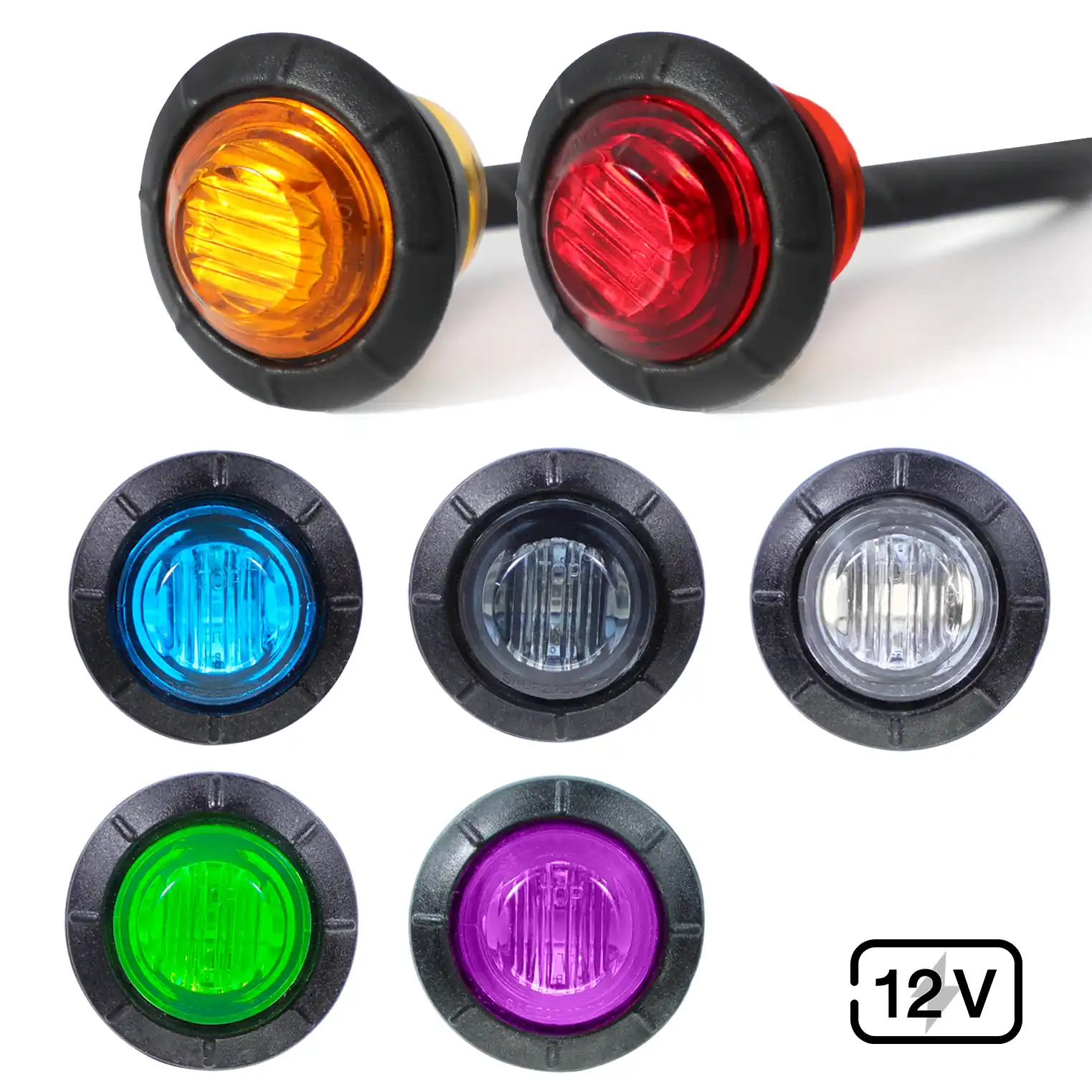3/4 inch sealed 3 LED side marker clearance light - product photo