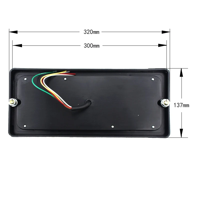 44LED plastic stop turn reverse tail light for trucks - angled view