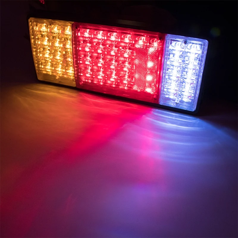 44LED plastic stop turn reverse tail light for trucks - mounting side